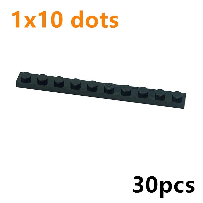 MOC Bricks Toys Educational Creative Compatible Brand Plate Thin Long Dots 30Pcs 4477 Building Blocks 1x10 1*10 for Kid