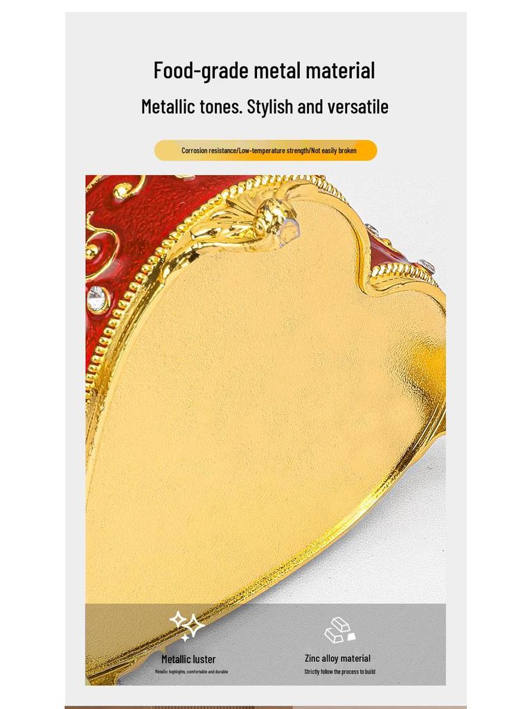 European Retro Luxury Princess Enamel Jewelry Box - Exquisite Metal Necklace Storage Box