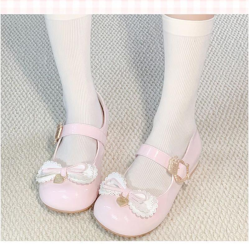 Wiosenne buty na niskim obcasie dla kobiet, modne, z okrągłym noskiem, płytkie, z kokardką, odporne na ścieranie buty Mary Jane