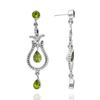 925 Sterling Silver Peridot Drop Earrings – Natural Green Gemstone Vintage Style Long Dangle Earrings for Women, Peridot Earrings