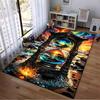 Colorful Fantasy Hourglass Patterned Carpet with Ocean and Sunset Design Suitable for Use As an Anti-slip for Living Room Bedroom Sofas