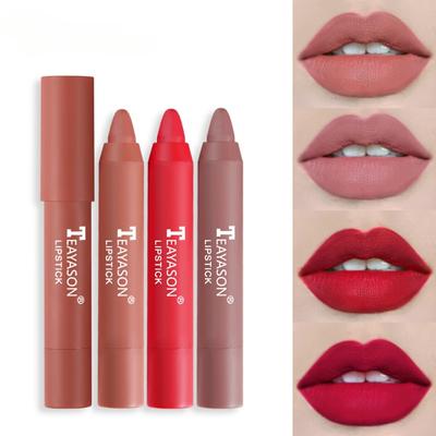 Matte Matte Lipstick, Colorful and Moisturizing Lip Gloss, Easy-to-color Lip Glaze, Cross-border Exclusive Rotary Lipstick Pen