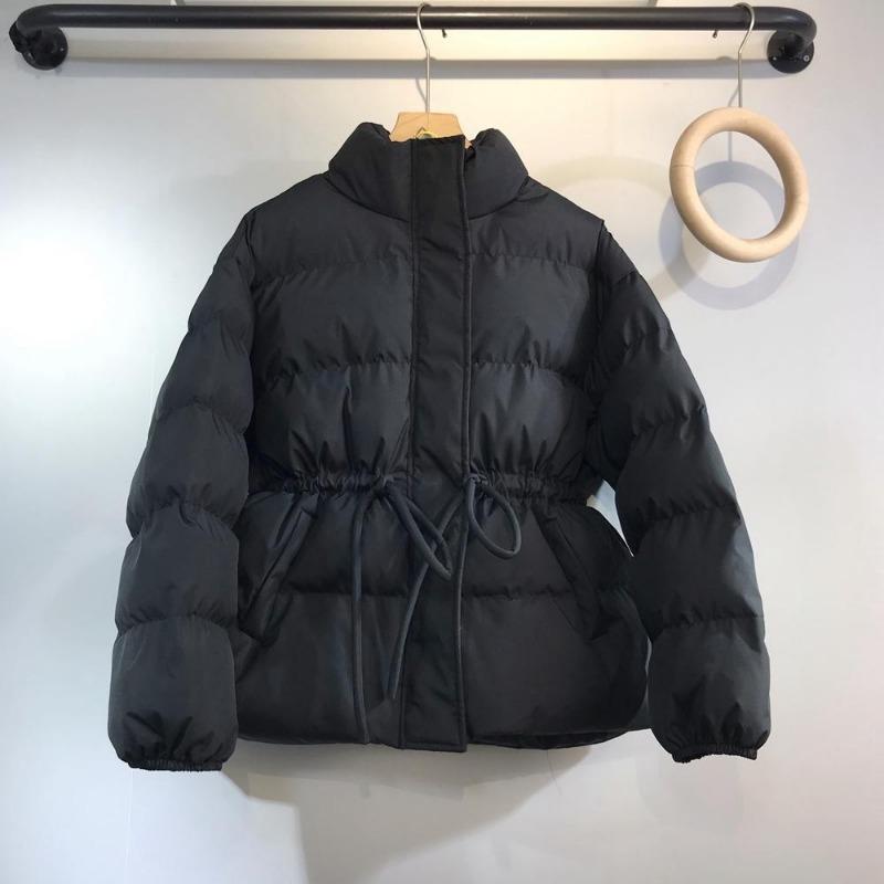 Malé bavlněné oblečení dámské zimní nové krátký pas stojáček stahovací šňůrka student zahuštěné vatované oblečení