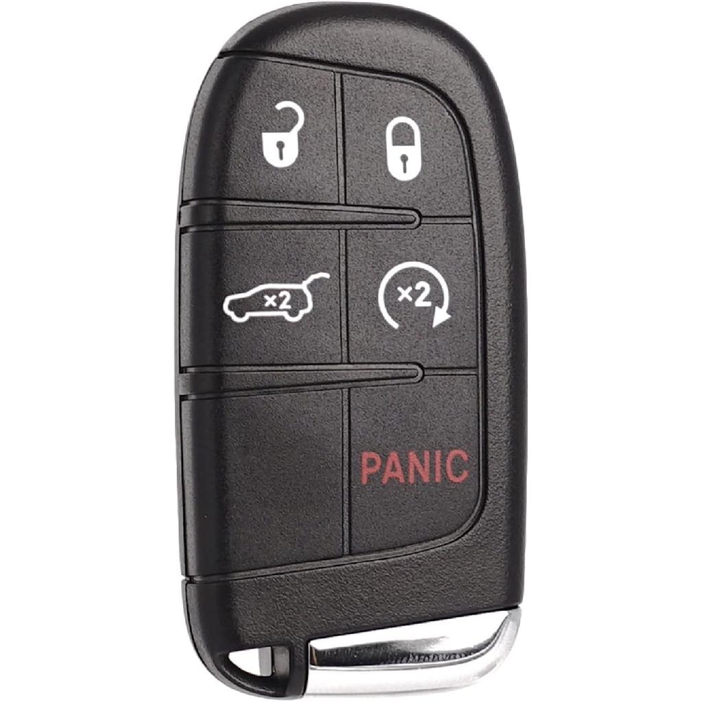 Car Key Fob Replacement Fits for Jeep Grand Cherokee 2014- Dodge Durango Push Start 5 Buttons Keyless Entry Remote Control 68143505AC M3N-40821302