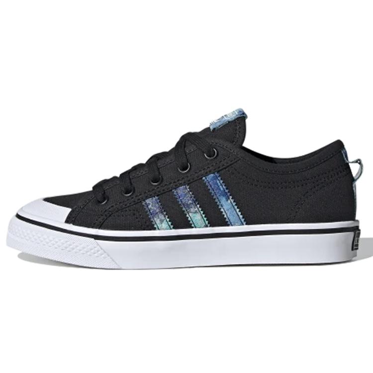 Adidas Originals Nizza Abrasion Resistant Low top Kids  Skateboarding Shoes Black Blue EF5429 37⅓