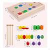 Wooden Stringing Beads Toy Early Education Color Shape Sorting Blocks Fine Motor Skills Development