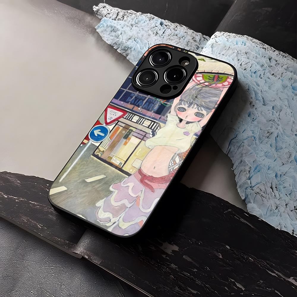 Aya Takano Paintings Phone Case Tempered Glass For IPhone 16 17 13 14 12 15 11 Pro Max Plus Mini X XR SE2020 Coque