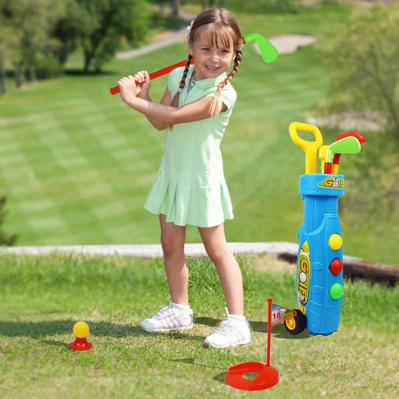Rui Cheng Indoor Plastic Kids Golf Toy Set Sports Exercise Ball Club Combination