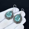 Aquamarine Gemstone Earrings, 925 Sterling Silver Earrings, Silver Earrings For Gift, Aquamarine Dangle Drop Earrings For Valentine's Day Gifts