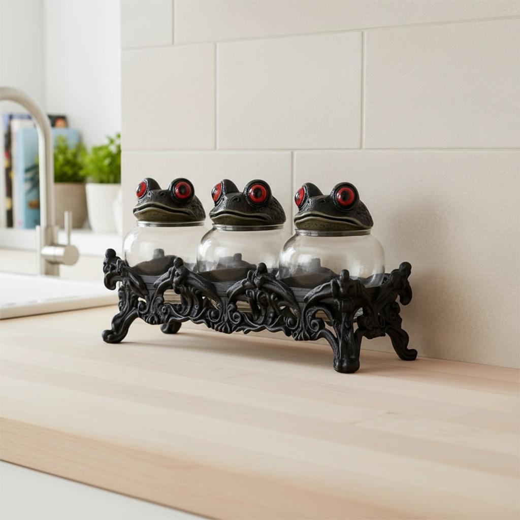 Handcrafted Witchy Frog Apothecary Spice Jars Empty Clear Seasoning Jars Spice Containers Seasoning Containers for Salt Pepper