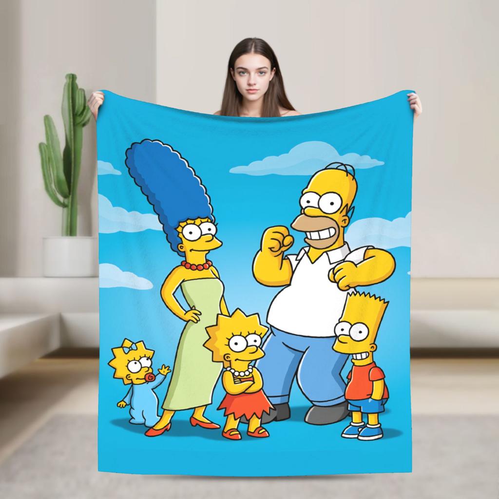 Blanket The S-Simpsons Travel Office Flannel Bedding Throws For Couch Chair Super Warm Design Bedspread Birthday Present