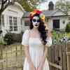 Mexican Rose Flower Crown Headband Day of The Dead Floral Rose Crown Headband Headpiece for Halloween Costume Party Headbands with Colorful Flowers