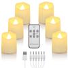 Candle Light Rechargeable Candles Timer Remote LED Tea Light Flameless For Wedding Room Garden Holiday Lighting Home Decoration