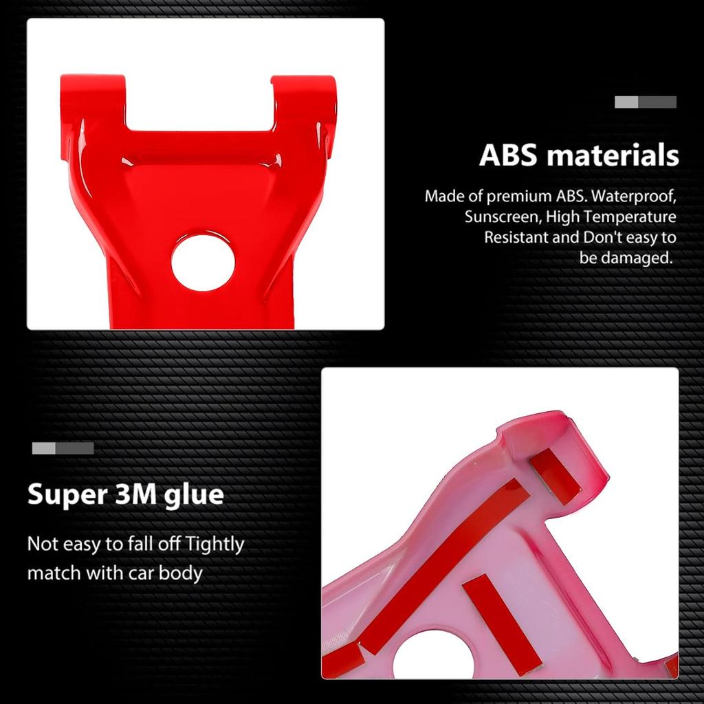 Hoolcar Engine Hood Hinge Cover Exterior Decoration Accessories for 2018-2024 2025 Jeep Wrangler JL JLU & Gladiator JT, Red