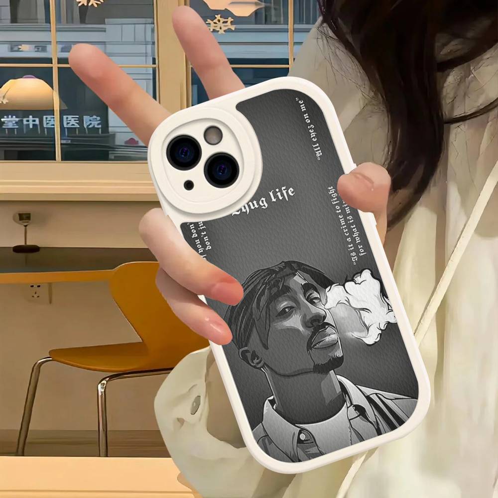 2Pac Hip Hop Singer Phone Case For IPhone 16 15 14 13 12 11 Pro Max Plus Leather Cover