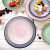 Deep ceramic dinner plate, pink GLAZE, 21 cm