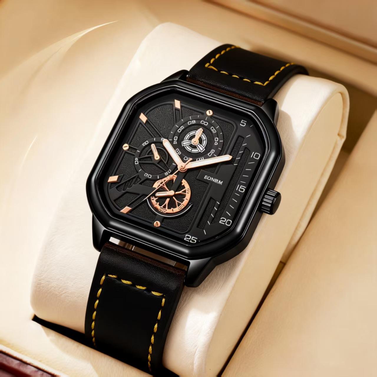 Men s Quartz Watch with Creative Sports Belt and Simple Scale Design