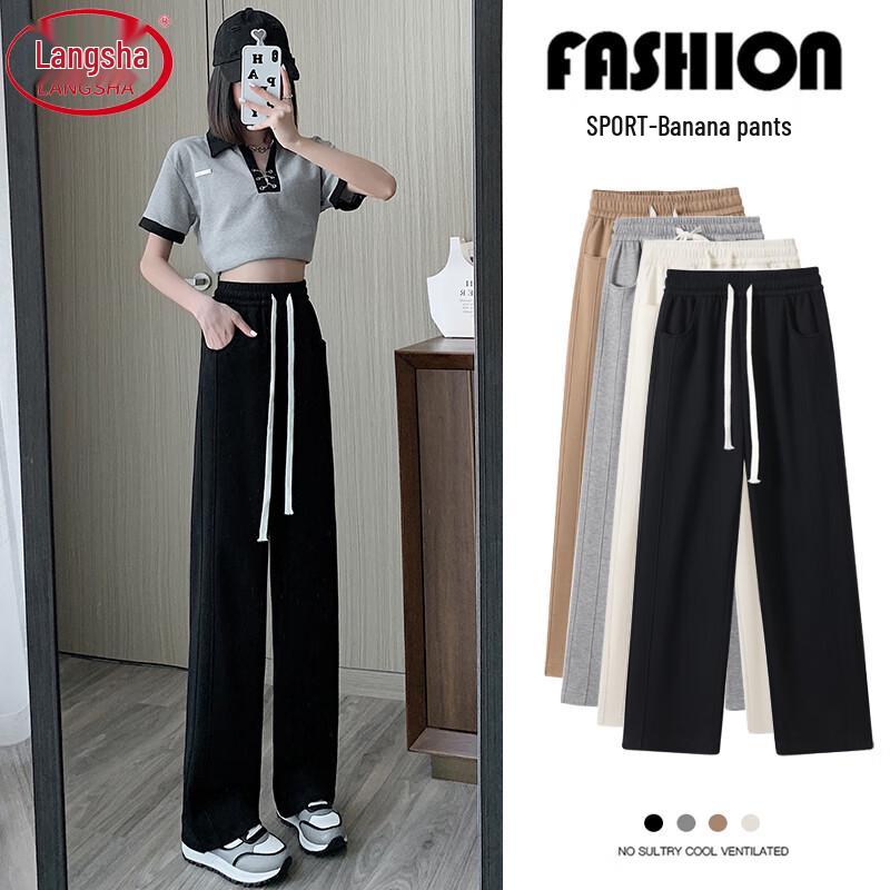 Women's High-Waist Loose Fit Straight Wide-Leg Casual Pants