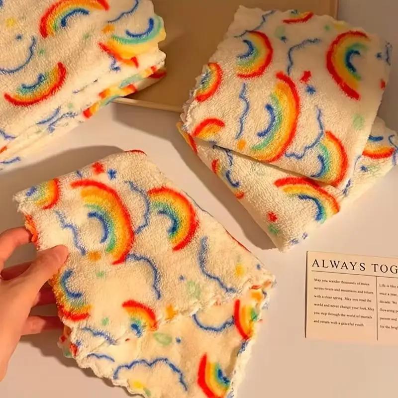 4pcs Kitchen Cleaning Cloths Soft Absorbent Dishcloth Coral Fleece Sunflower Wiping Towel Rags Household Cleaning Cloth 30X30CM