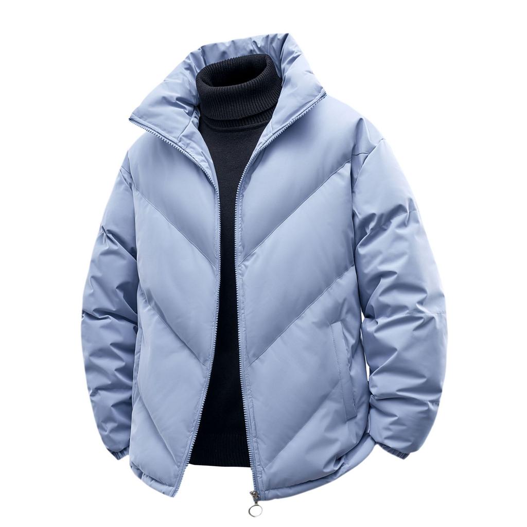 Winter cotton-padded clothes are the same for men and women, thickened stand-up collar, loose fashion and versatile casual cotton-padded jacket.