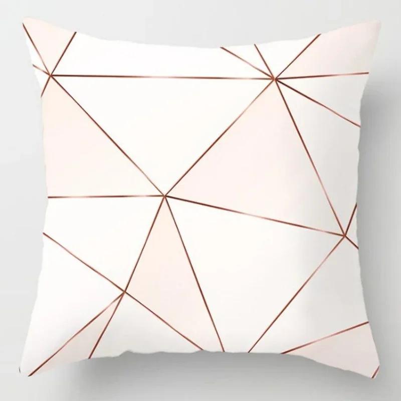 Modern Pink Pillow Case Polyester Peachskin Soft Cushion Cover Car Sofa Bedroom Living Room Fashion Home Decorative Pillowcase