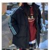 Winter Korean Loose Femme Bread Coat For Student Striped Thick Jaket Women Parkas Pink Black Outwear Clothes