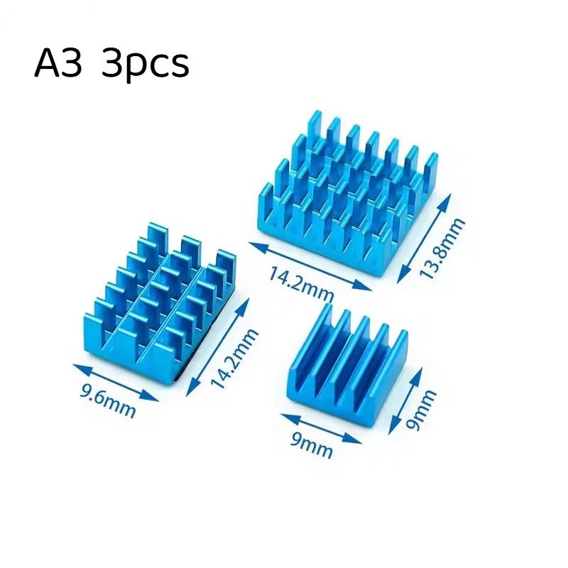 For Raspberry Pi 4 Heat Sink 3Pcs Raspberry Pi 4B Aluminum Heatsink Radiator Cooling Kit Cooler For Raspberry Pi 4 Model B