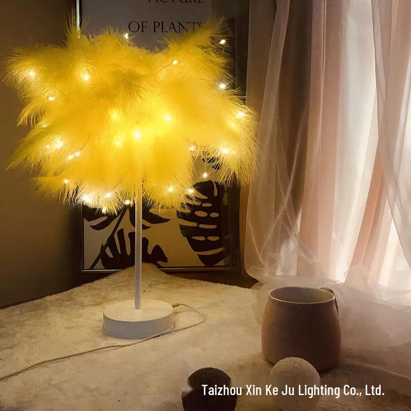 Romantic Feather Night Lights for Bedroom, Birthday, and Live Stream Ambiance