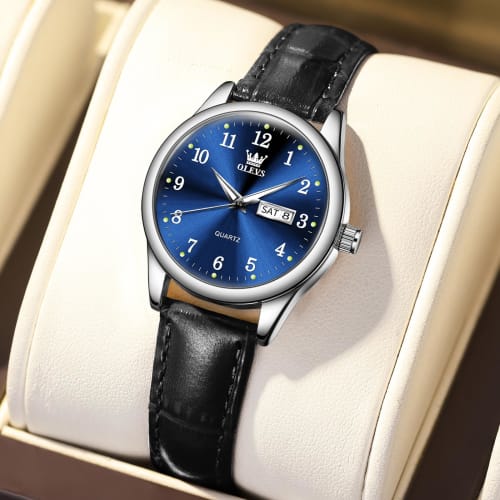 OLEVS Women's Watch, Analog Quartz, Popular Fashion Women's Arm Watch, Waterproof, Stylish, Business Arm Watch, Women's, Leather Strap, Watch for Wome
