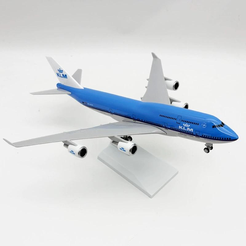 1/240 Scale Halloween Diecast Resin Plane 747 KLM Airlines B747 Airplane Airline Model 30CM Toy Kids Toys for Boys Gift