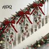 Decorative Hanging Wreath for Wall Flocked Christmas Teardrop Swag Front Door Artificial Pine with Red Reusable Party Supplies Berries Velvet