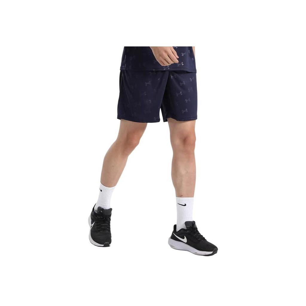 Under Armour Quick-Drying Breathable Running Training Printed Knit Shorts Unisex Shorts Dark-Blue 21500231-409