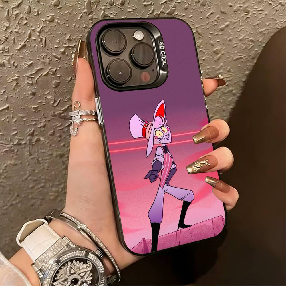 PC-Hazbin H-Hotel Alastor Phone Case For iPhone 17,16,15,14,13,12,11 Plus,Pro Max,XS,Colorful Silver Phone case Funda Cover