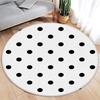 White Dot Black Round Carpet Modern Geometric Minimalist Rug Home Living Room Bedroom Decorative Flannel Mats Floor Rugs