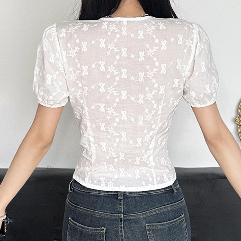 Blůza s texturou mašle v pase, rukávy, výstřih do V, kardigan na knoflíky, košile