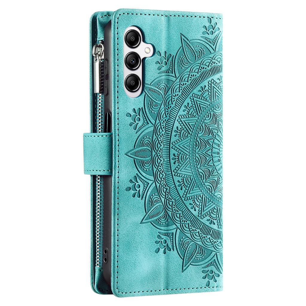 For Samsung Galaxy A37 5G Wallet Case Mandala Flower Pattern PU Leather Phone Cover with Wrist Strap