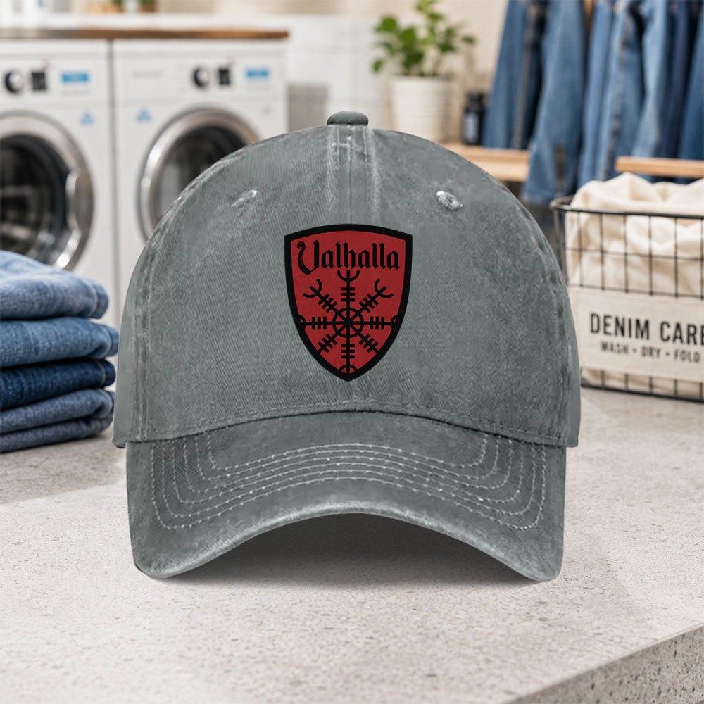 1pc 1pcs For Men Women Vintage Valhalla Baseball Cap Lightweight Hook Loop Snapback Adjustable Washed Cap Suitable For C