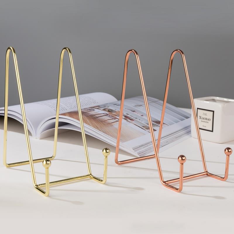 Rosegoud Fotolijst Standaard Boekenplank Opbergrek Boek Display Standaard Decoratieve Borden Standaard Houder Kunst Display Standaard