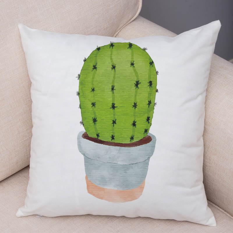 Sofa Zuhause Kissenbezug Aquarell Kaktus Dekorativer Druck Grüne Pflanze Kissen