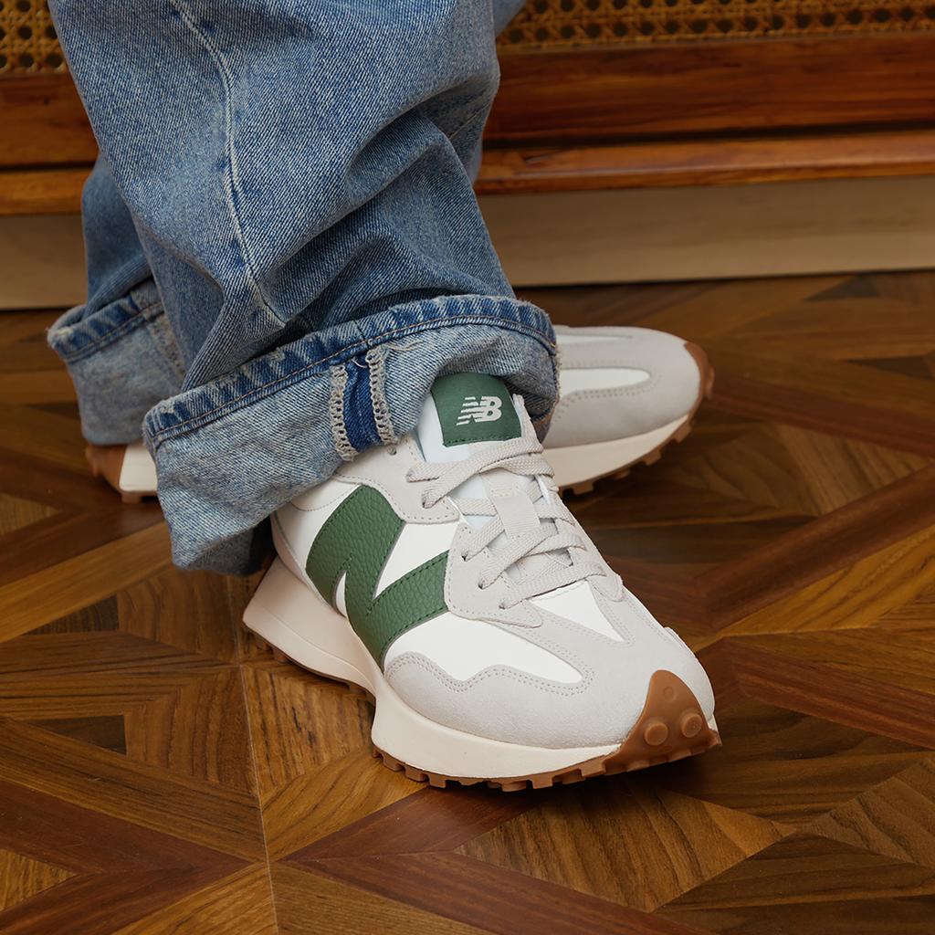 New Balance Nb 327 Comfortable Retro Leather Low-Top Casual Running Shoes Unisex Sneaker Green Gray U327LX-D
