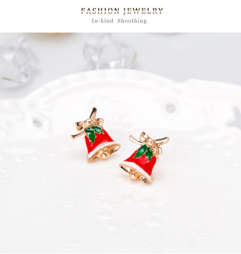 Women Christmas Small Bell Ear Studs Fashionable Earrings Jewelry Decoration for Ladies
