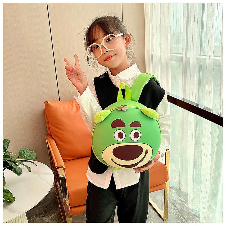 Lotsohuggin Bear Cartoon Backpack Kid Schoolbag Oxford Waterproof Breathable