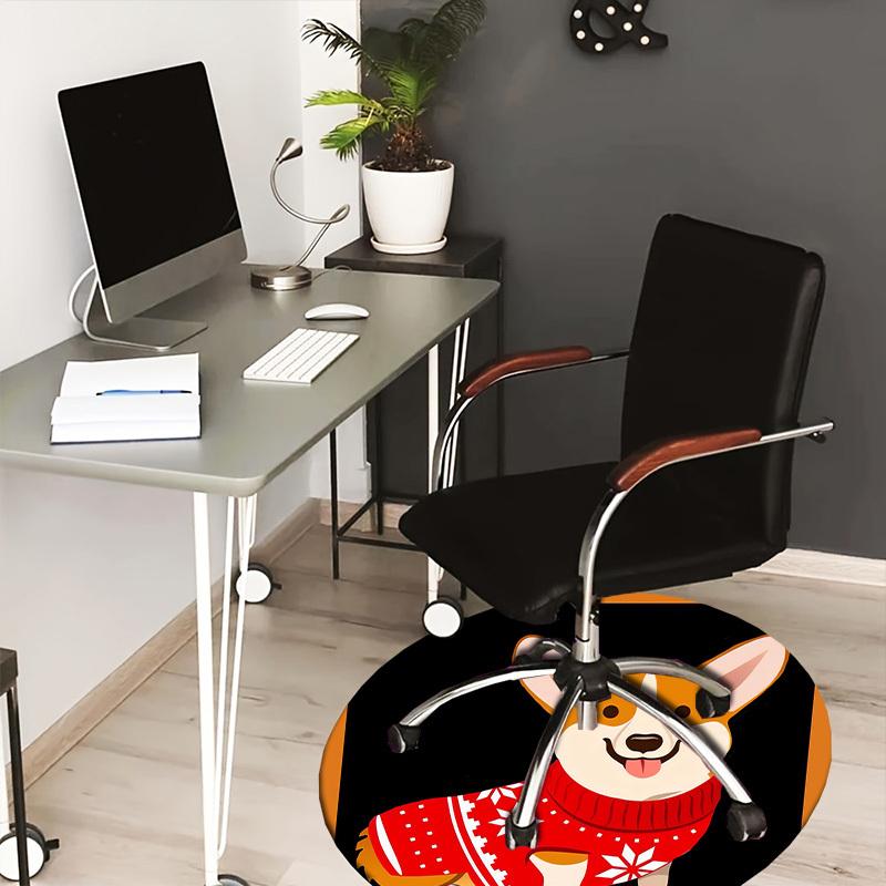 

1pc Corgi in Christmas Sweater Round carpet, Perfect for Decorating Chairs, Living Rooms, Or Bedrooms, for Living Room.157 80cm by 80cm