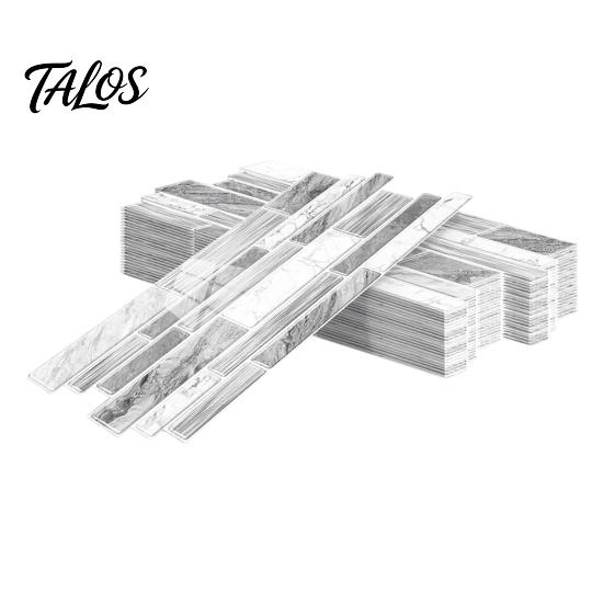 Waterproof Tile Stickers for Balcony Marble Look Wall Tiles, Self-Adhesive PVC Backsplash Tiles Kitchen Oil-proof Peel And Stick Bathroom Easy to Cut