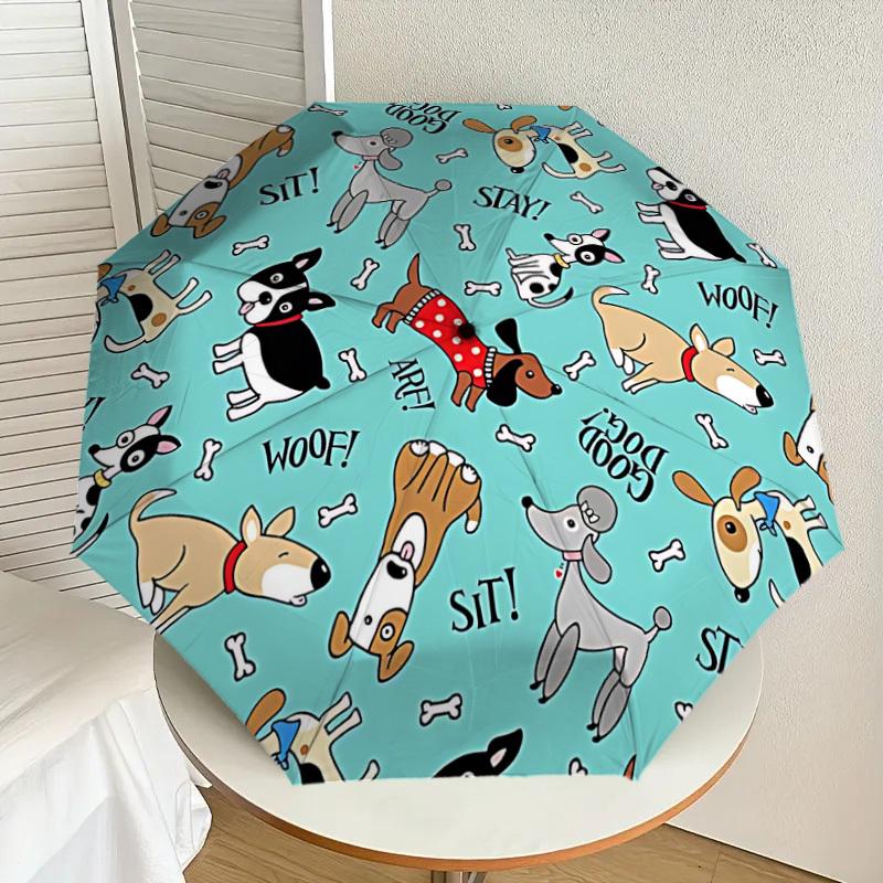 1PC Doggy Sit Umbrella-8-Rib Reinforced, Automatic Open, Lightweight & Durable, Cute Fashion Accessory for Outdoor-A1260