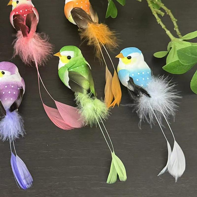 Cute Artificial Birds Fake Foam Animal Simulation Feather Birds Models Tit DIY Craft Home Garden Ornament Decoration