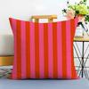 Casual Bright two color vertical stripes Cushion Cover Washable Linen Pillowcase Soft  for Sofa Bed Cozy Home Room Decor
