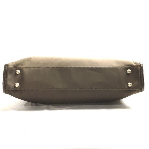 Paul Smith Briefcase Business Bag Dark Brown/Brown Stripe Pattern Strap Included(USED)