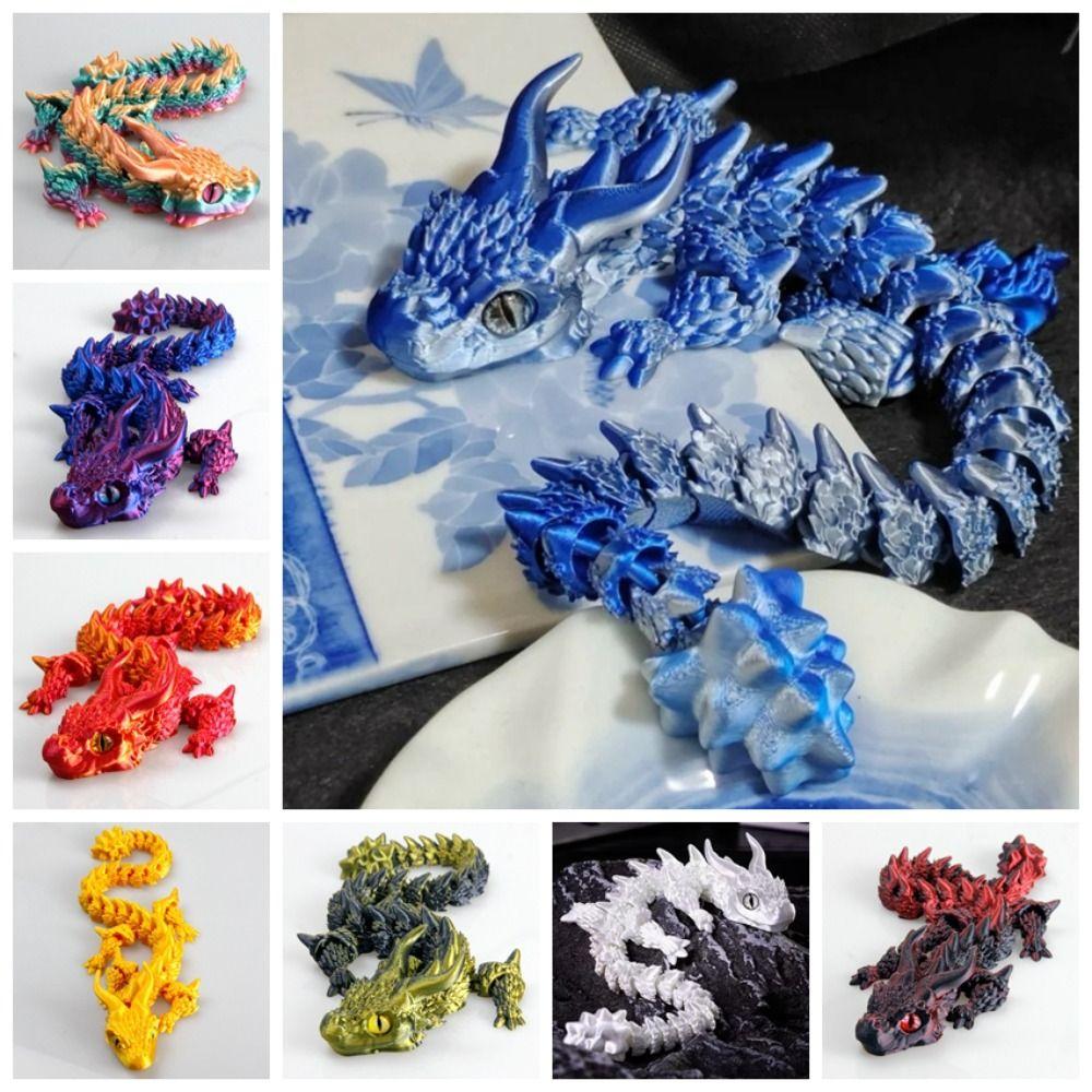 Movable Joints 3D Printed Dragon 31.5cm Fidget Toy High Quality Articulated Dragon  Adults Kids