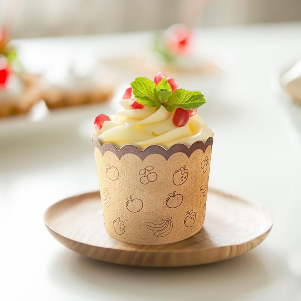 Kleiner Kraftpapier Maschinenbecher, Mafen-Becher, Kuchenpapierbecher, Hitzebeständiger Ofen, Backen Haushalt Kleiner Papierhalter, 50 Stück Set